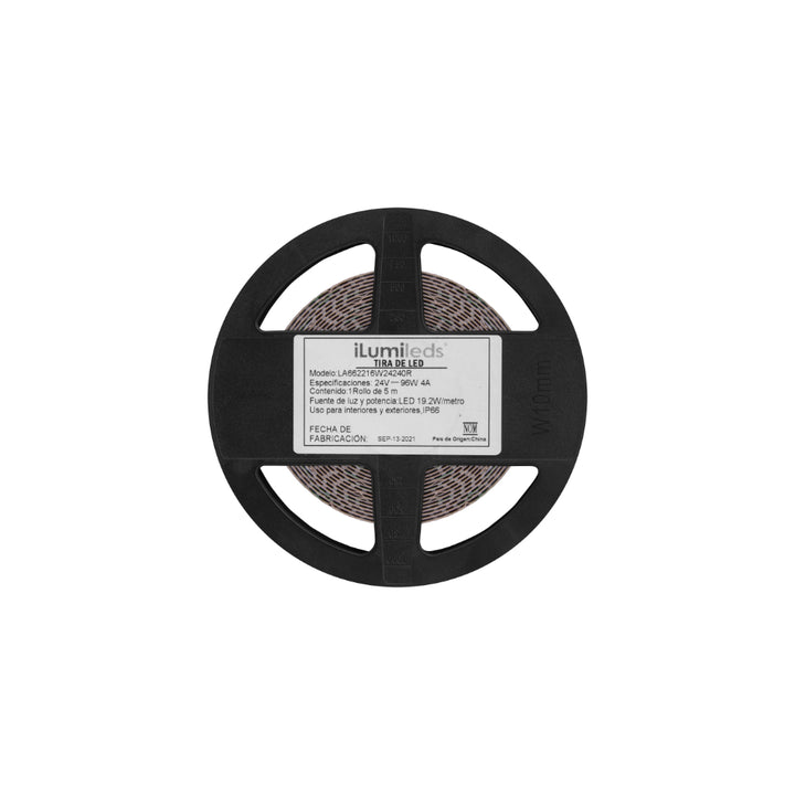 Tira LED IP66 RGB chip 4040 19.2W/m 24V con 120 chips/m rollo 5m, con auto adhesivo de iLumileds