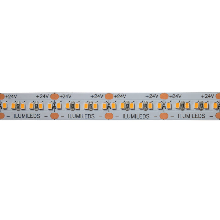 Tira LED IP66 24W/m 24V CRI:90 con 300 chips/m rollo 5m opción de tonos de luz, con auto adhesivo de iLumileds