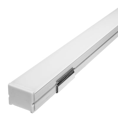 Kit de perfil de aluminio PA1612KIT -L:2m A:1.6cm Al:1.3cm- para tira LED, incluye difusor acrílico, 2 tapas laterales y 2 grapas de sujeción