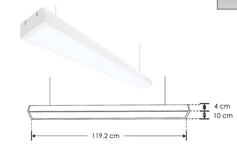 Luminario lineal para suspender 1.20m 48W opciones color de luz de iLumileds
