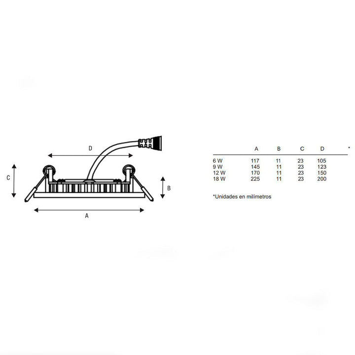 Downlight LED Slim Panel 12W (Ø17cm) color de luz frío (6500K) de Lumiance