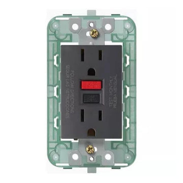 Contacto Dúplex GFCI 2P+T 15A 125V (incluye soporte) para NeveUp opción acabado blanco o carbón mate de Vimar