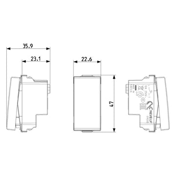 Pulsador 1P NO 10A para NeveUp opción acabado blanco o carbón mate de Vimar