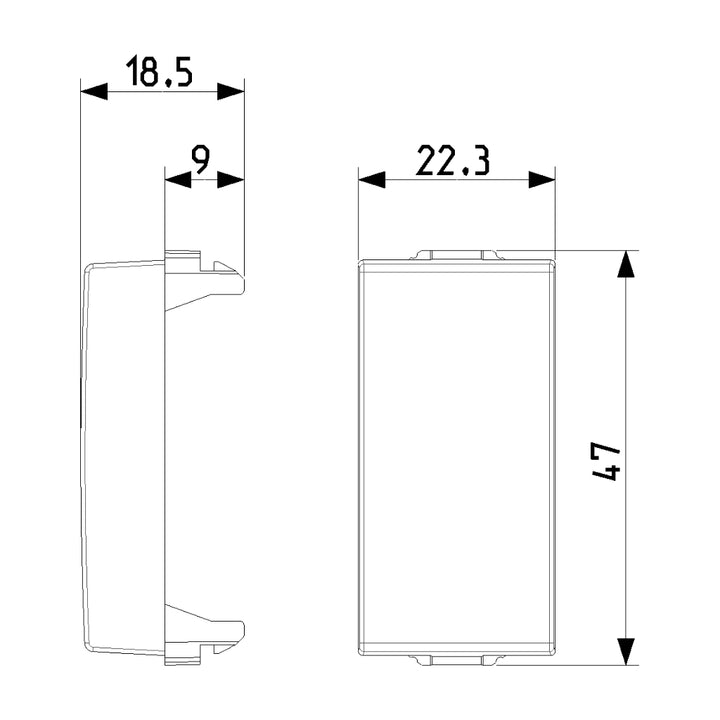 Módulo ciego 1 espacio para NeveUp opción acabado blanco o carbón mate de Vimar