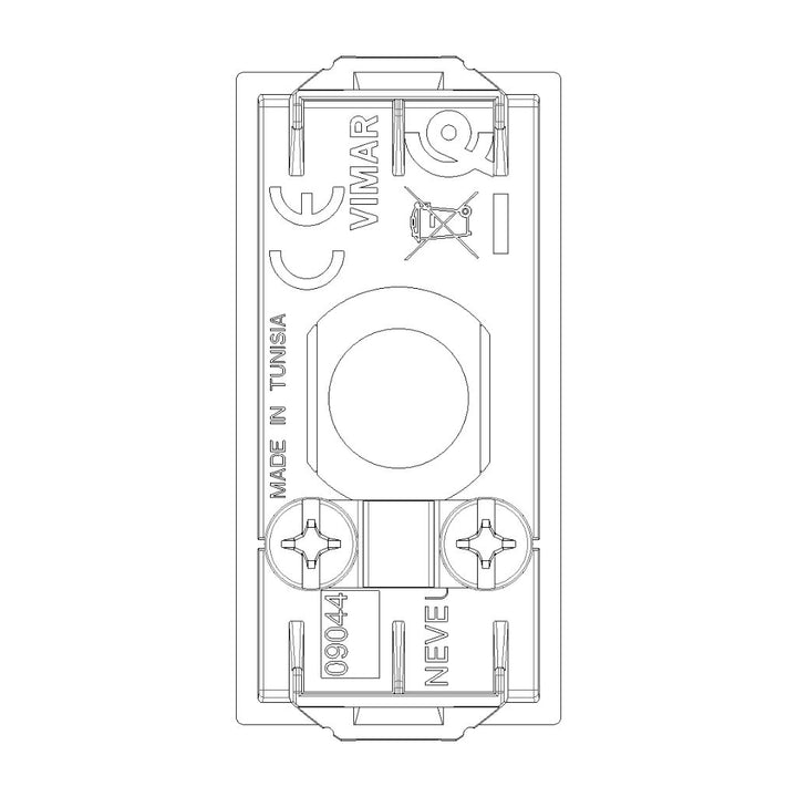 Salida de cable con sujeta cable para NeveUp opción acabado blanco o carbón mate de Vimar
