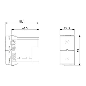 Dimmer Variador MASTER 120V universal para NeveUp opción acabado blanco o carbón mate de Vimar