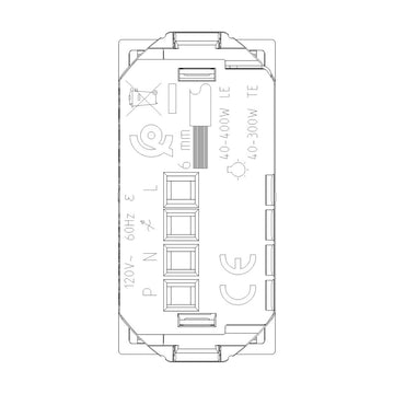 Dimmer Variador MASTER 120V universal para NeveUp opción acabado blanco o carbón mate de Vimar