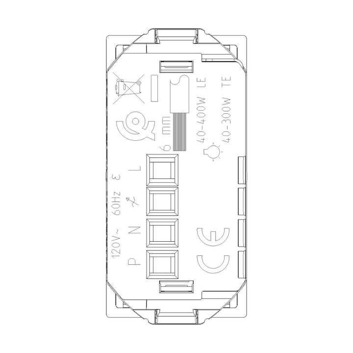 Dimmer Variador MASTER 120V universal para NeveUp opción acabado blanco o carbón mate de Vimar