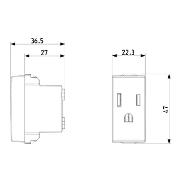 Contacto 1 módulo Toma 2P+T 15A 127V para NeveUp opción acabado blanco o carbón mate de Vimar