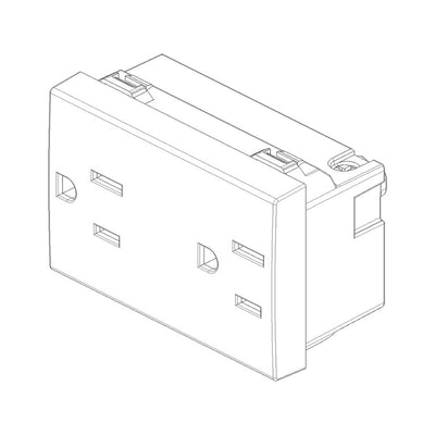 Contacto Dúplex 2P+T 15A 127V para NeveUp opción acabado blanco o carbón mate de Vimar