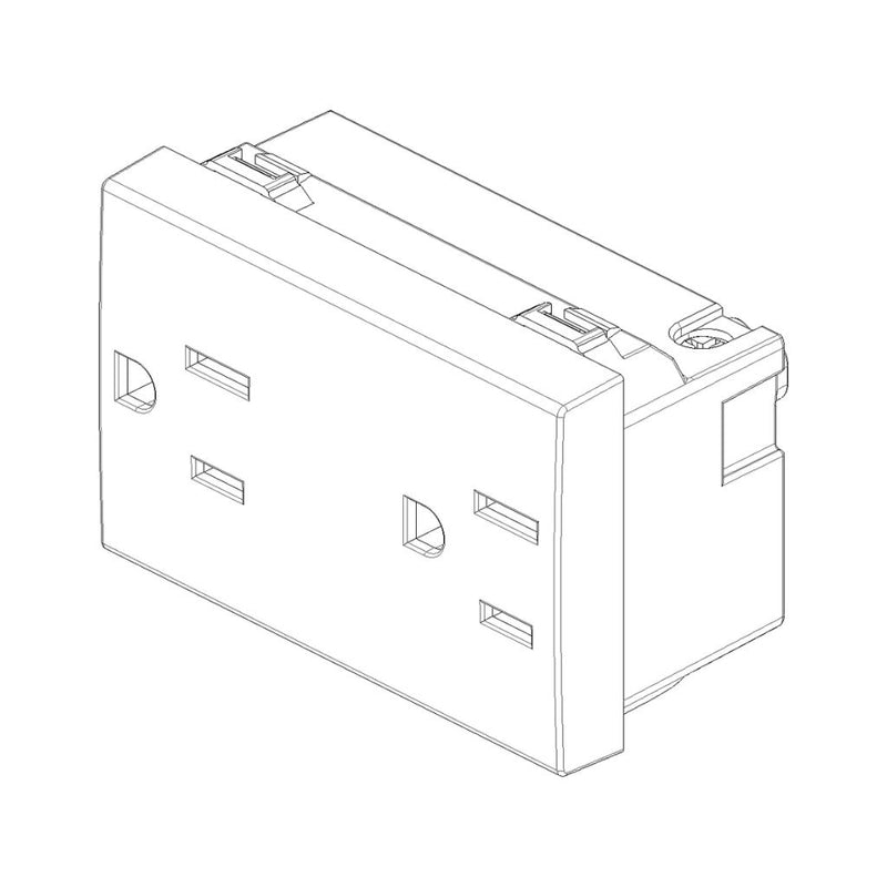 Contacto Dúplex 2P+T 15A 127V para NeveUp opción acabado blanco o carbón mate de Vimar