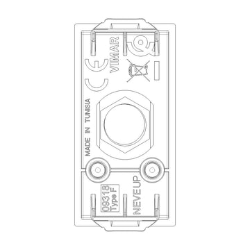 Toma TV tipo F hembra para NeveUp opción acabado blanco o carbón mate de Vimar