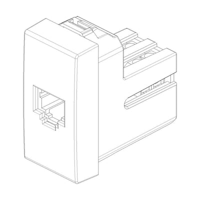 Conector telefónico RJ11 6/4 para NeveUp opción acabado blanco o carbón mate de Vimar