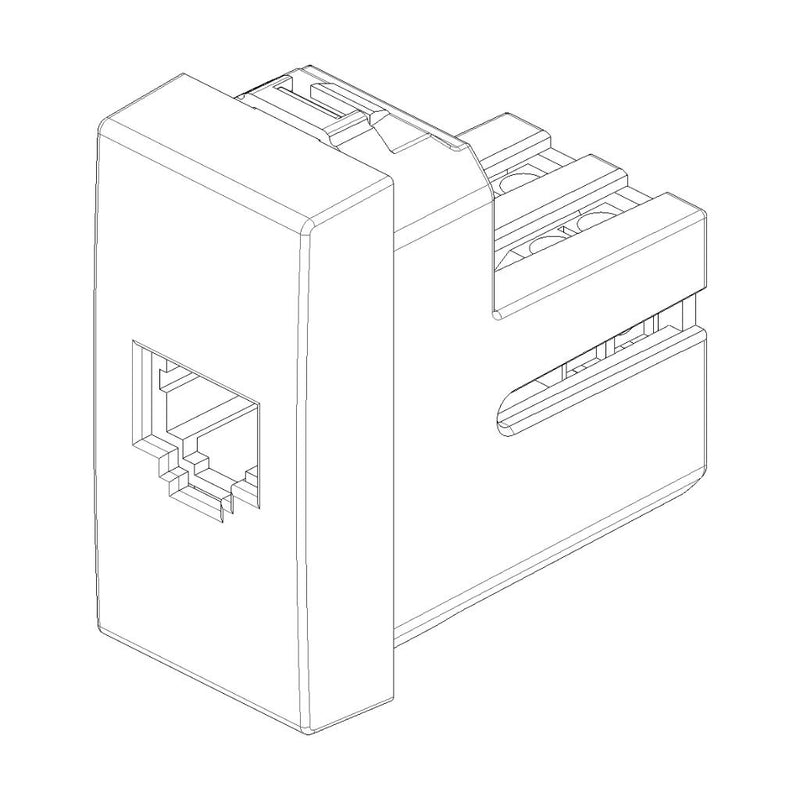 Conector telefónico RJ11 6/4 para NeveUp opción acabado blanco o carbón mate de Vimar