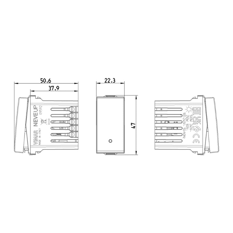 Apagador smart IoT (sencillo y de escalera) para NeveUp opción acabado blanco o carbón mate de Vimar