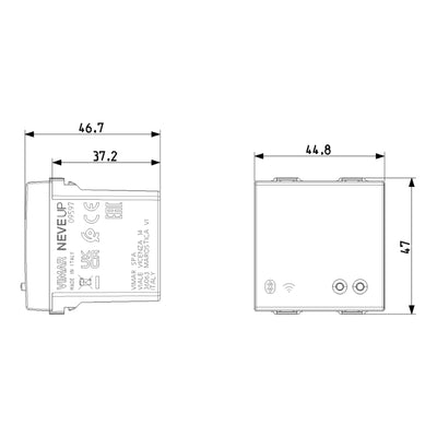 Gateway smart IoT 2 módulos para NeveUp opción acabado blanco o carbón mate de Vimar