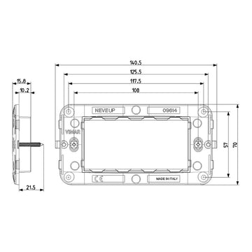 Soporte 4 módulos para placa NeveUp, incluye tornillos de Vimar