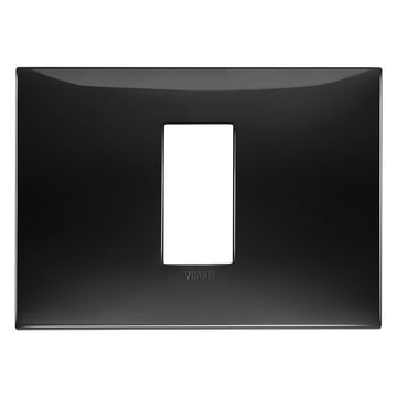 Placa Negro Glossy fabricada en tecnopolímero, línea NeveUp de Vimar