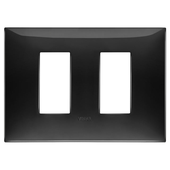 Placa Negro Glossy fabricada en tecnopolímero, línea NeveUp de Vimar