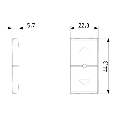 Tecla 1 módulo para control de persianas smart IoT para NeveUp opción acabado blanco o carbón mate de Vimar