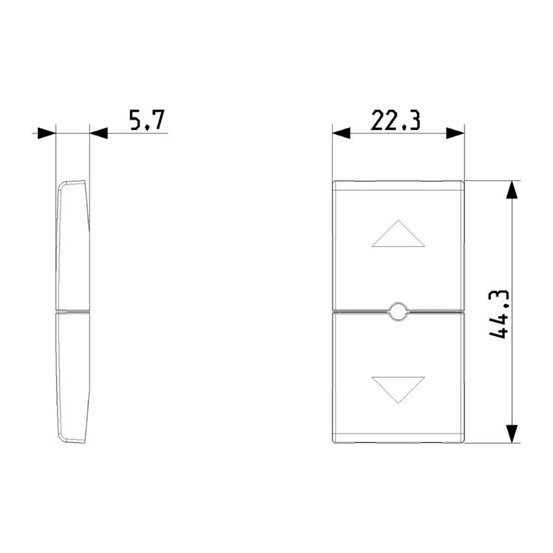 Tecla 1 módulo para control de persianas smart IoT para NeveUp opción acabado blanco o carbón mate de Vimar