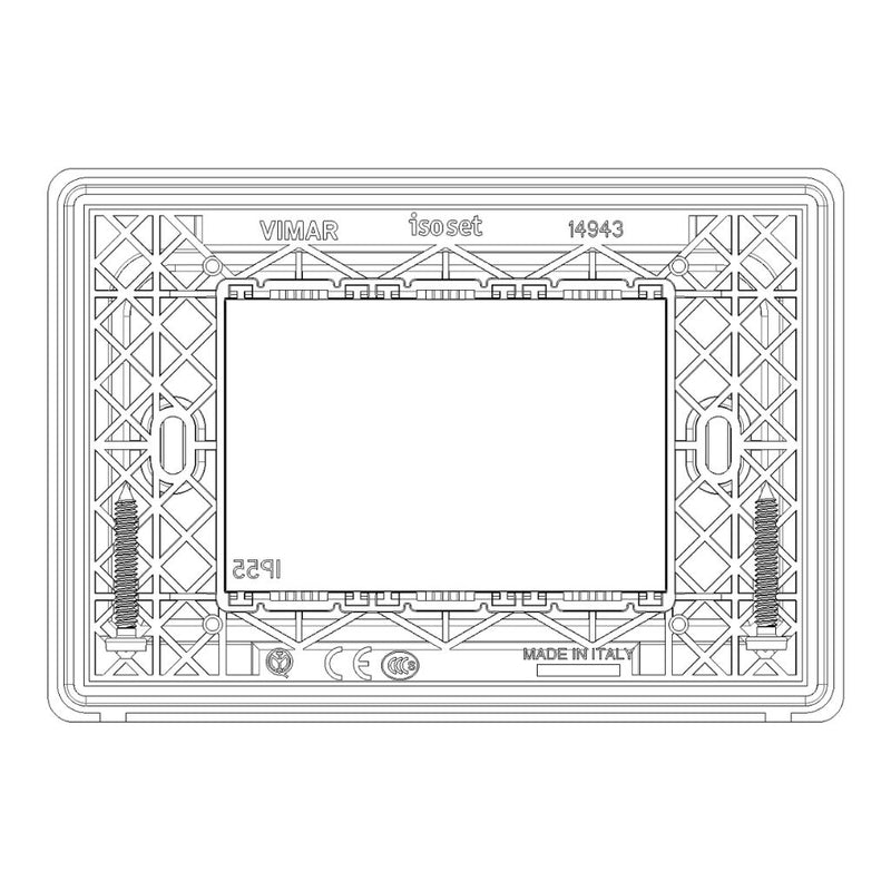 Tapa para exteriores IP55 3 módulos para Arké acabado Gris Granito, incluye tornillos de Vimar