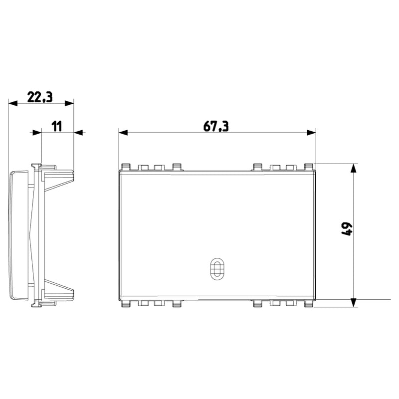 Tecla 3 módulos para apagador smart IoT para Arké opción acabado Negro Mate - Blanco Mate - Metal Mate de Vimar