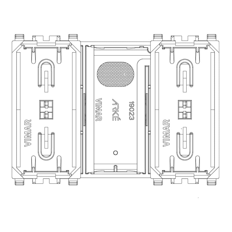 Tecla 3 módulos para apagador smart IoT para Arké opción acabado Negro Mate - Blanco Mate - Metal Mate de Vimar