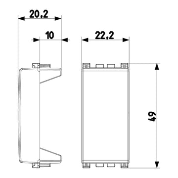 Módulo ciego 1 espacio acabado Negro Mate - Blanco Mate - Metal Mate para Arké de Vimar