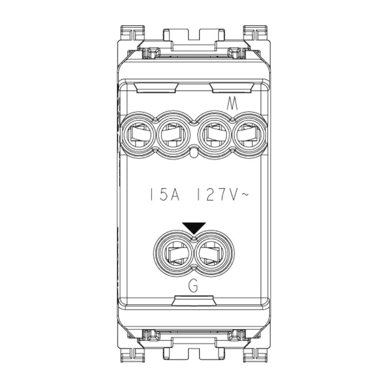 Contacto 1 módulo Toma 2P+T 15A 127V acabado Negro Mate - Blanco Mate - Metal Mate para Arké de Vimar