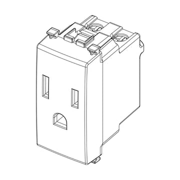 Contacto 1 módulo Toma 2P+T 15A 127V acabado Negro Mate - Blanco Mate - Metal Mate para Arké de Vimar