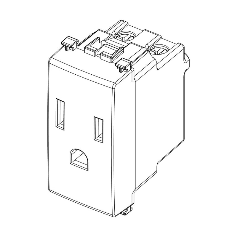 Contacto 1 módulo Toma 2P+T 15A 127V acabado Negro Mate - Blanco Mate - Metal Mate para Arké de Vimar