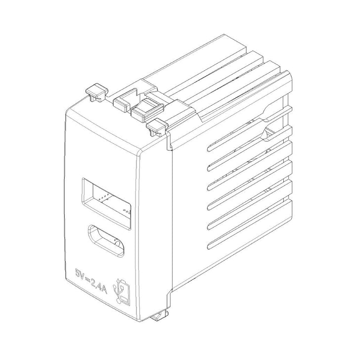 Alimentador USB A + C 5V 2,4A, 1 módulo acabado Negro Mate - Blanco Mate - Metal Mate para Arké de Vimar