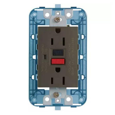 Contacto Dúplex GFCI 2P+T 15A 125V con GFCI acabado Negro Mate - Blanco Mate - Metal Mate para Arké de Vimar