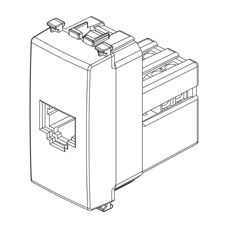 Toma telefónica RJ11 6/4 acabado Negro Mate - Blanco Mate - Metal Mate para Arké de Vimar