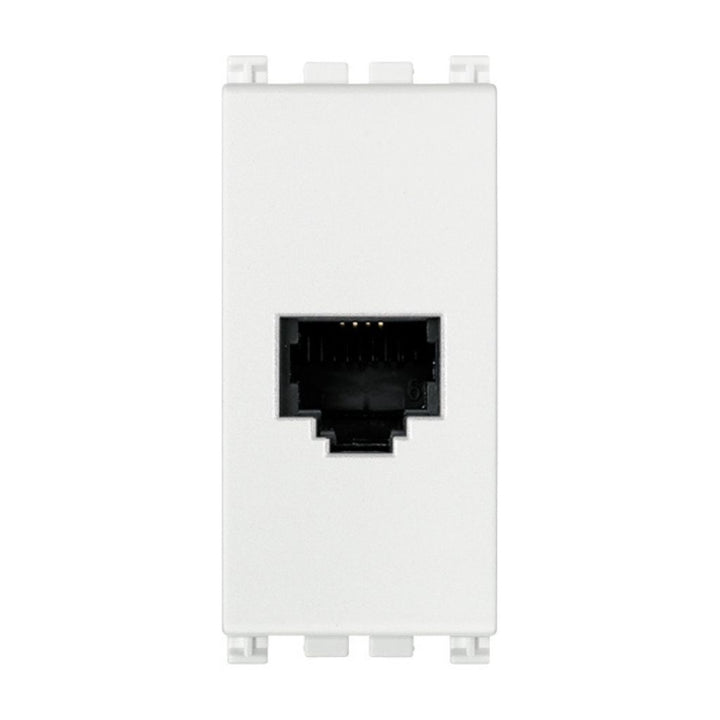 Toma telefónica RJ11 6/4 acabado Negro Mate - Blanco Mate - Metal Mate para Arké de Vimar