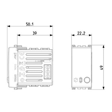 Actuador relé NO smart IoT 16A, acabado Negro Mate - Blanco Mate - Metal Mate para Arké de Vimar