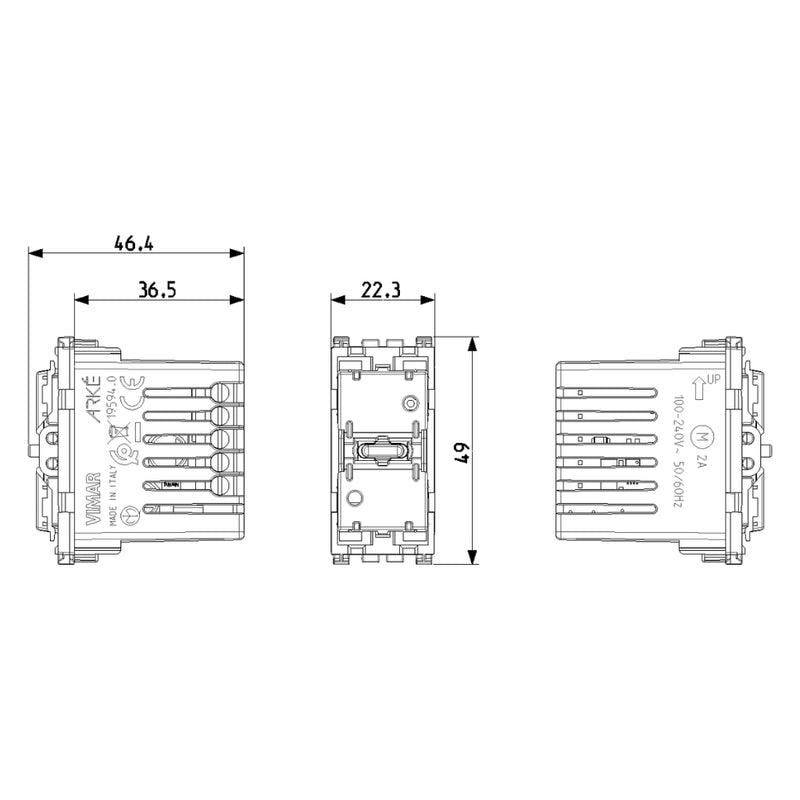 Mecanismo smart IoT control de persianas (requiere agregar teclas) para Arké de Vimar