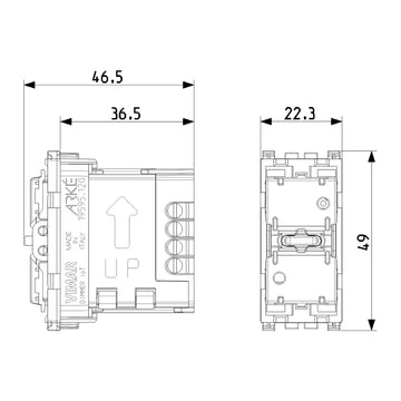 Dimmer mecanismo smart IoT (requiere agregar teclas) para Arké de Vimar
