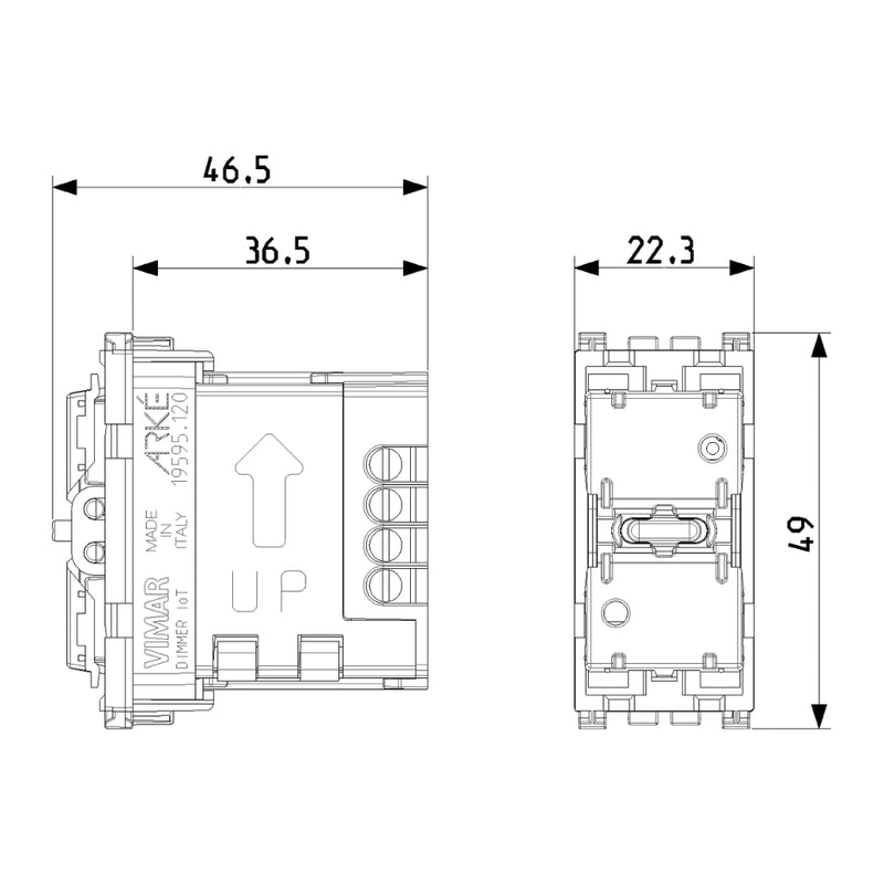 Dimmer mecanismo smart IoT (requiere agregar teclas) para Arké de Vimar