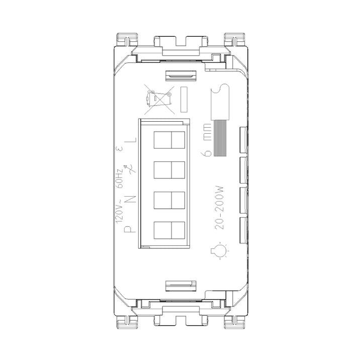 Dimmer mecanismo smart IoT (requiere agregar teclas) para Arké de Vimar