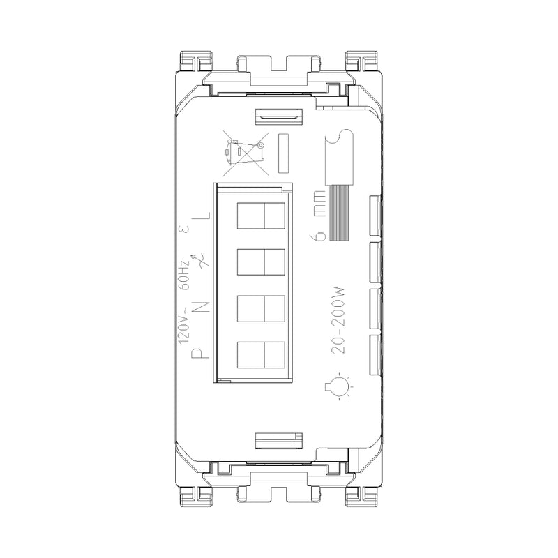 Dimmer mecanismo smart IoT (requiere agregar teclas) para Arké de Vimar