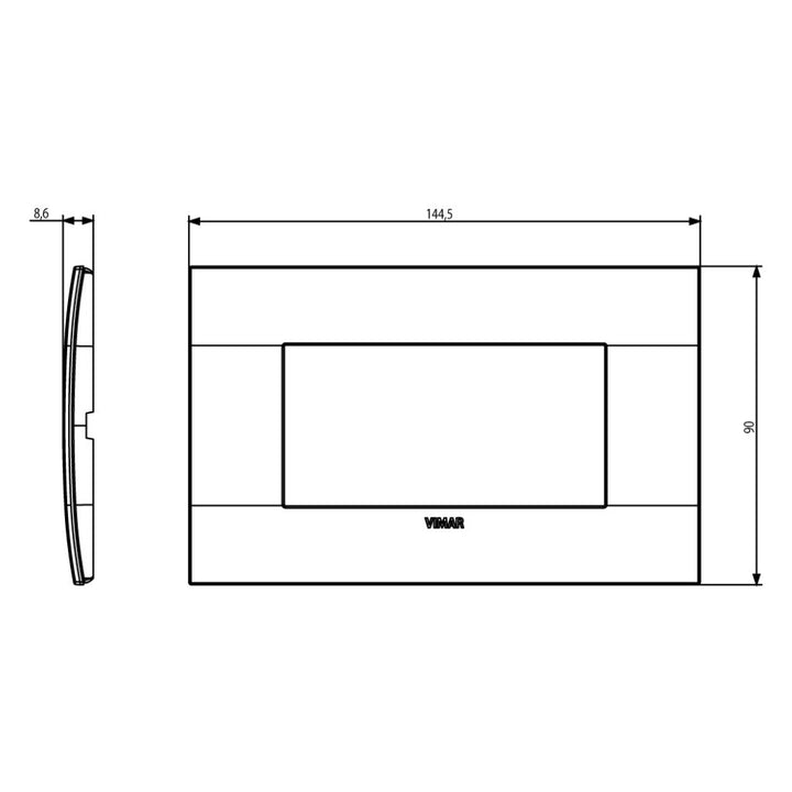 Placas Grafito Mate - Metal-Color (Metal Pintado) línea Arké de Vimar