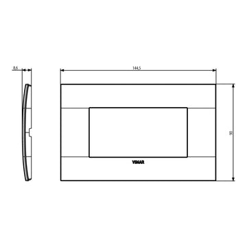 Placas Latón Cepillado Metal-Elite (Metal Refinado) línea Arké de Vimar
