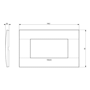 Placas Negro Tecno-Basico (Tecnopolímero Satinado) línea Arké de Vimar