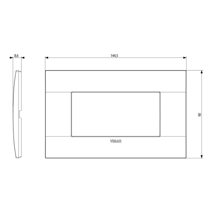 Placas Blanco Tecno-Basico (Tecnopolímero Satinado) línea Arké de Vimar