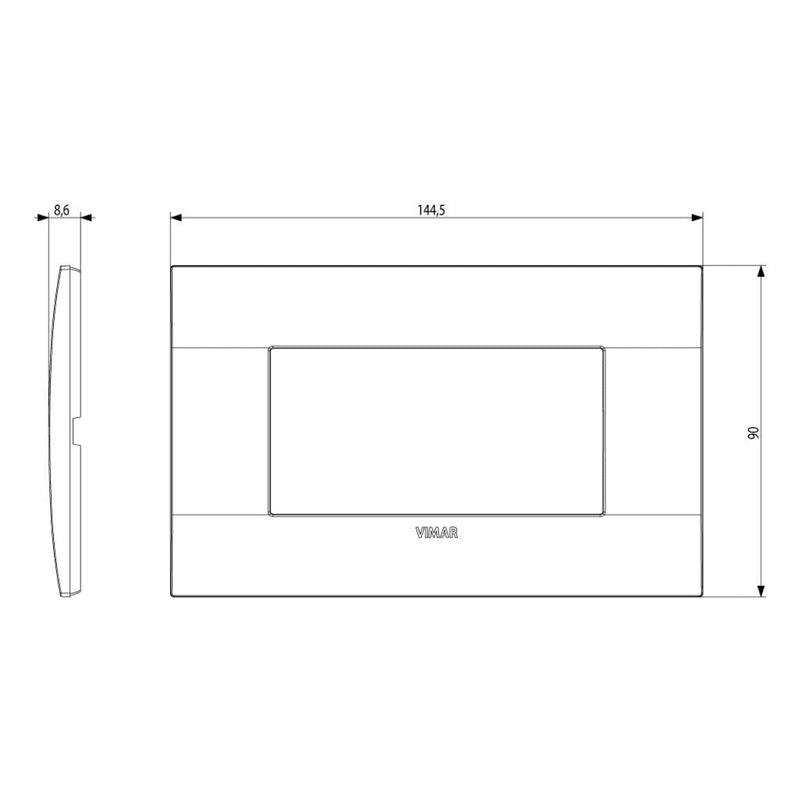 Placas Blanco Tecno-Basico (Tecnopolímero Satinado) línea Arké de Vimar