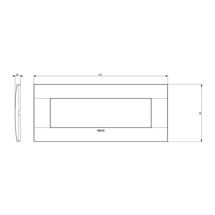 Placas Gris Tecno-Basico (Tecnopolímero Satinado) línea Arké de Vimar