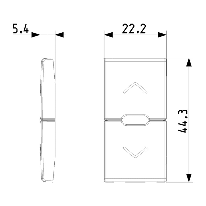 Tecla 1 módulo para persianas smart IoT para Arké opción acabado Negro Mate - Blanco Mate - Metal Mate de Vimar