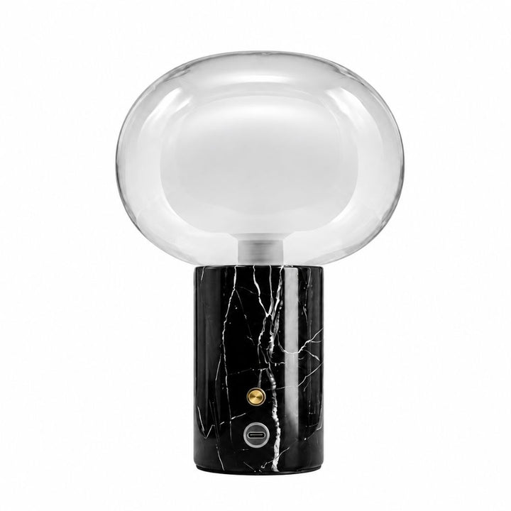 Luminario Bulbo de mesa con base G9 (foco no incluido), mármol acabado negro de iLumileds